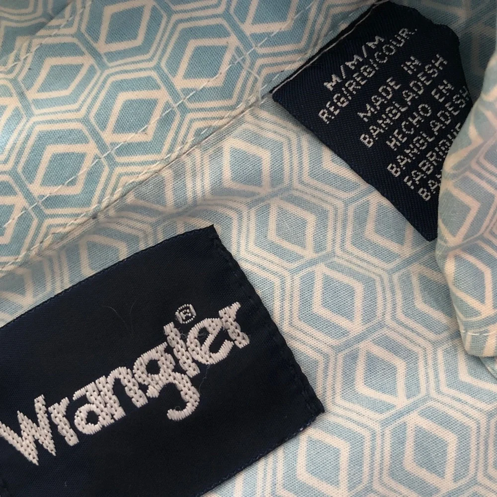 Wrangler Blue and White Geometric Pattern Shirt - Picture 3 of 5